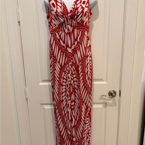 Chico’s Sunrise Katrina Red and White Maxi Dress size 0 - Picture 2 of 5